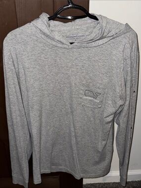 Vineyard Vines Heather Gray Long Sleeve Hoodie Tee